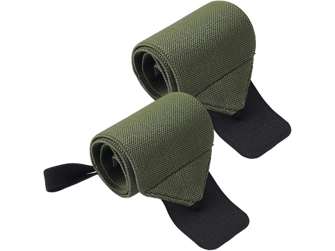 Munhequeira Para Levantamento De Peso - Com Presilha Para O Polegar, 63,5 Cm (25 Polegadas) Verde Elysve