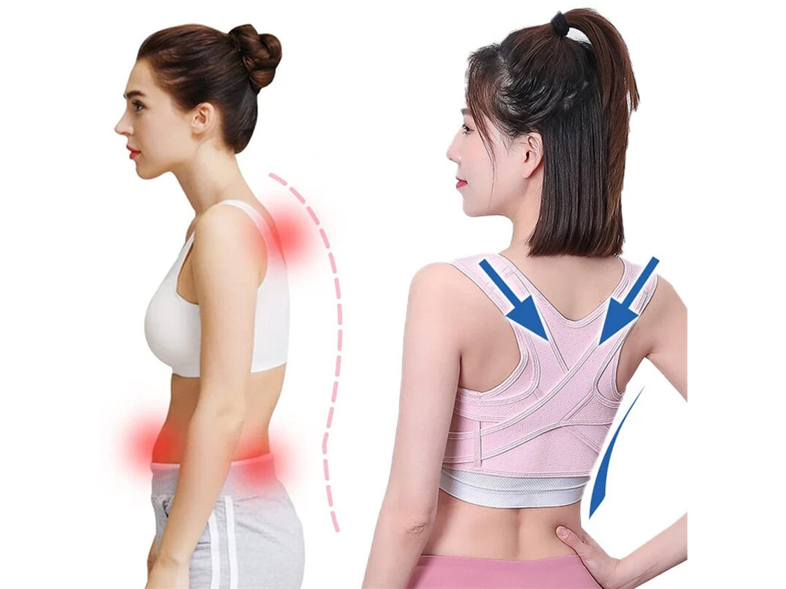 Azul2xlpranash Corretor Postural Ajustável Clavícula Suporte Lombar Superior Costas Cinta Correção Corcunda Homens Mulheres Recuperação Física