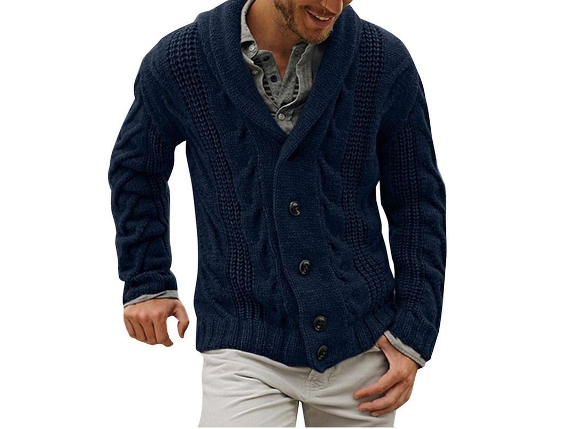 Chaqueta Tejida Fasst para Homem Mystdiy Poliéster e Algodón Estilo Casual e Manga Larga
