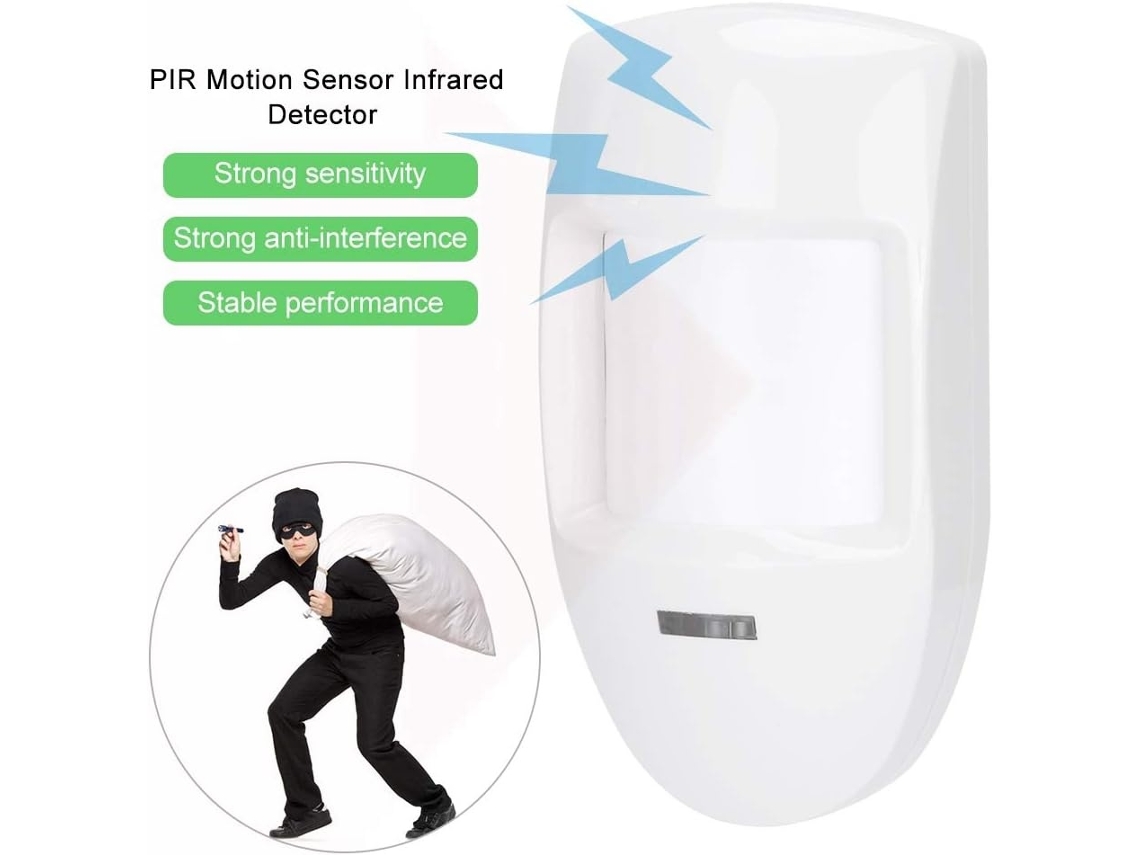 Alarme Lurelia com sensor de movimento PIR, para casa e garagem.