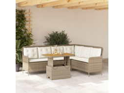 Vidaxl 2 Pcs Conjunto De Sofás P/ Jardim Com Almofadões Vime Pe Bege