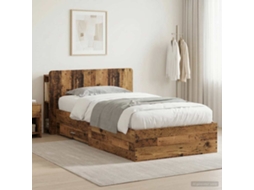Vidaxl Estrutura De Cama Com Armazenamento Madeira Antiga 100 X 200 Cm
