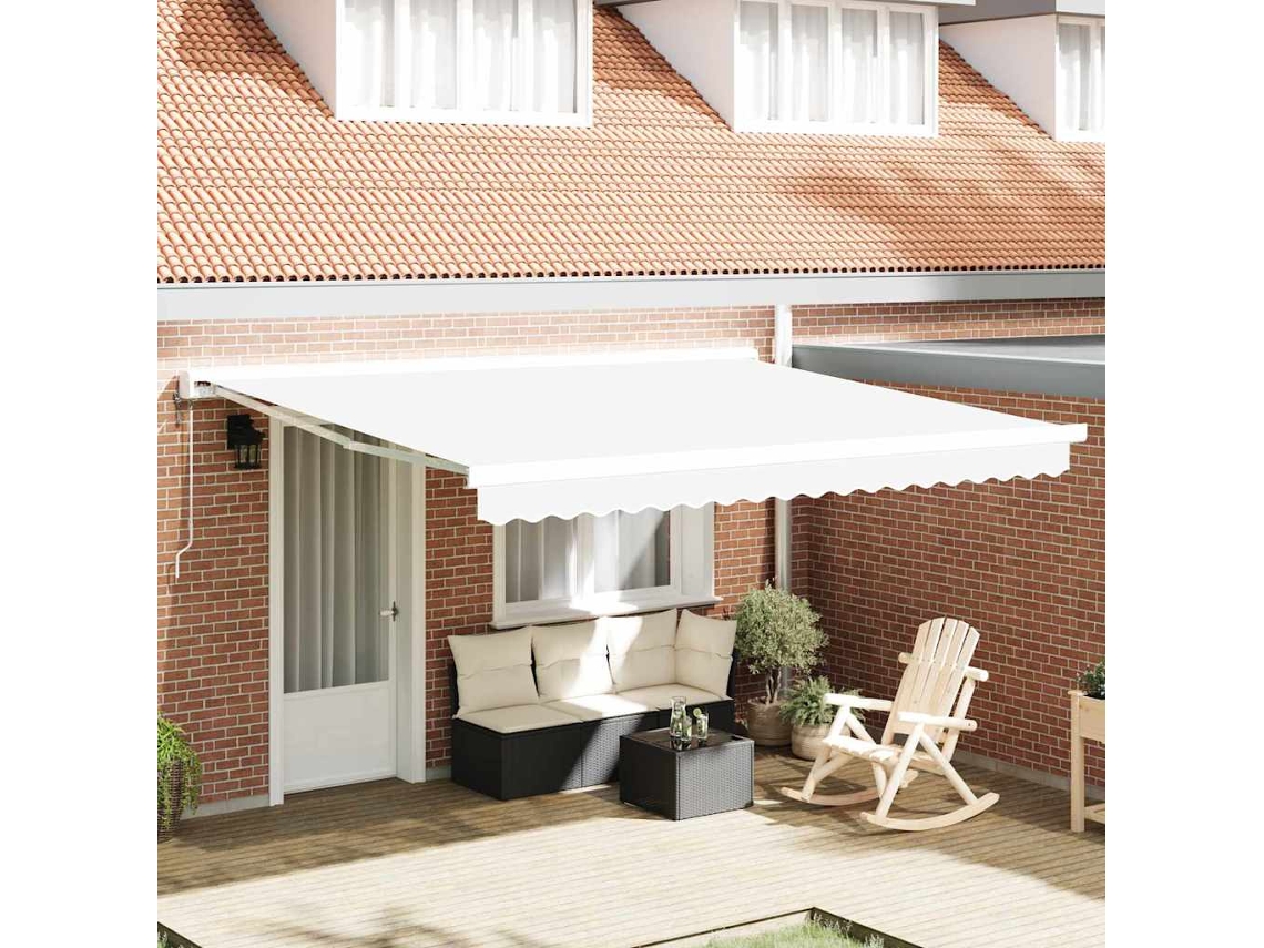 Vidaxl Tecido De Substituição Para Toldo Branco 4 × 3 M Poliéster
