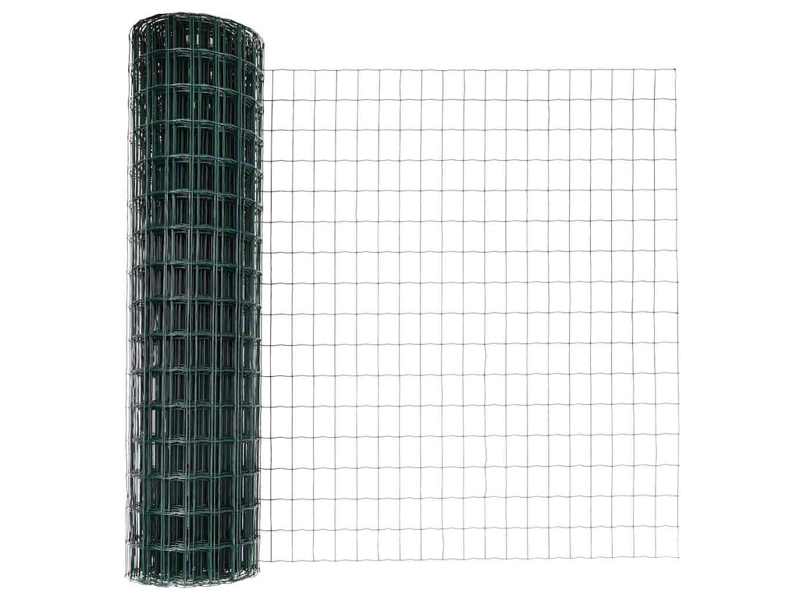 Cerca Com Poste Verde 1 X 10 M Aço E Pvc