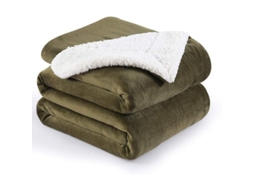 2026 manta Sherpa Reversível Suave e Quente de Microfibra 50"x60" Cor Verde Militar Leve Antidesfiamento