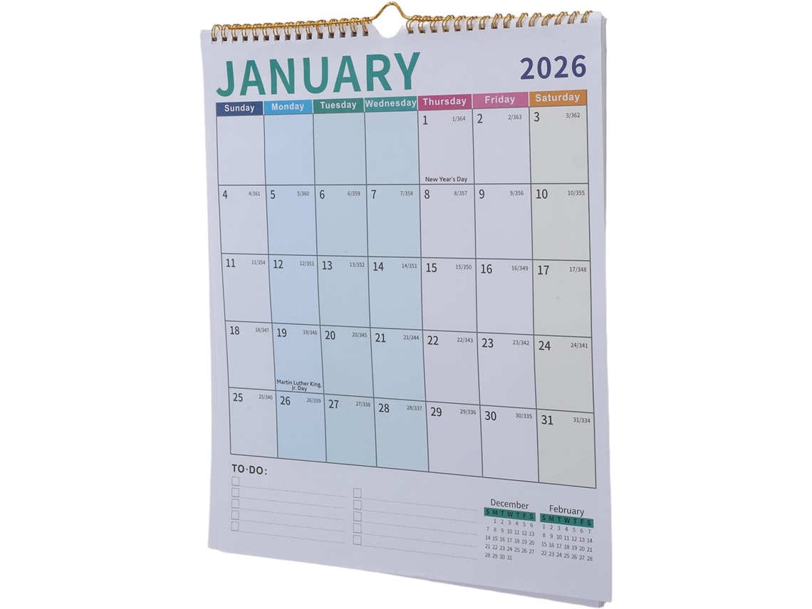 Calendário de Parede Mensal Alipis com Caixas Grandes e Fáceis Ler, Planejador Vertical para Escritório Escola