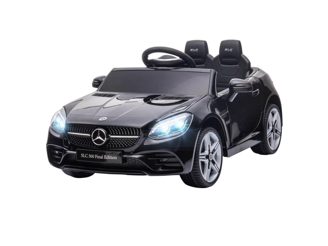 Carro infantil Mercedes SLC 300 preto, 12v, controle remoto, faróis LED, buzina, música | S/MARCA