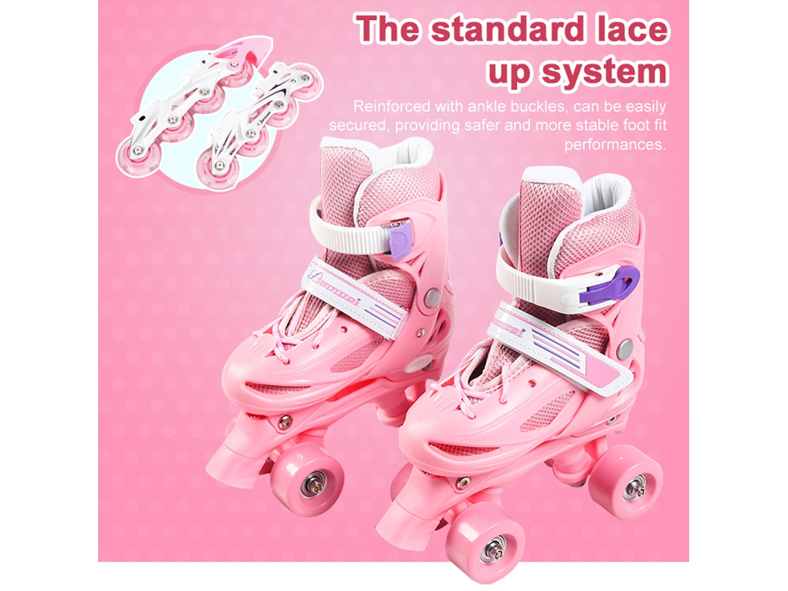 Sapatos De Patins Para Crianças Iniciantes Ajustáveis Respiráveis Estáveis Com Rodas Antiderrapantes