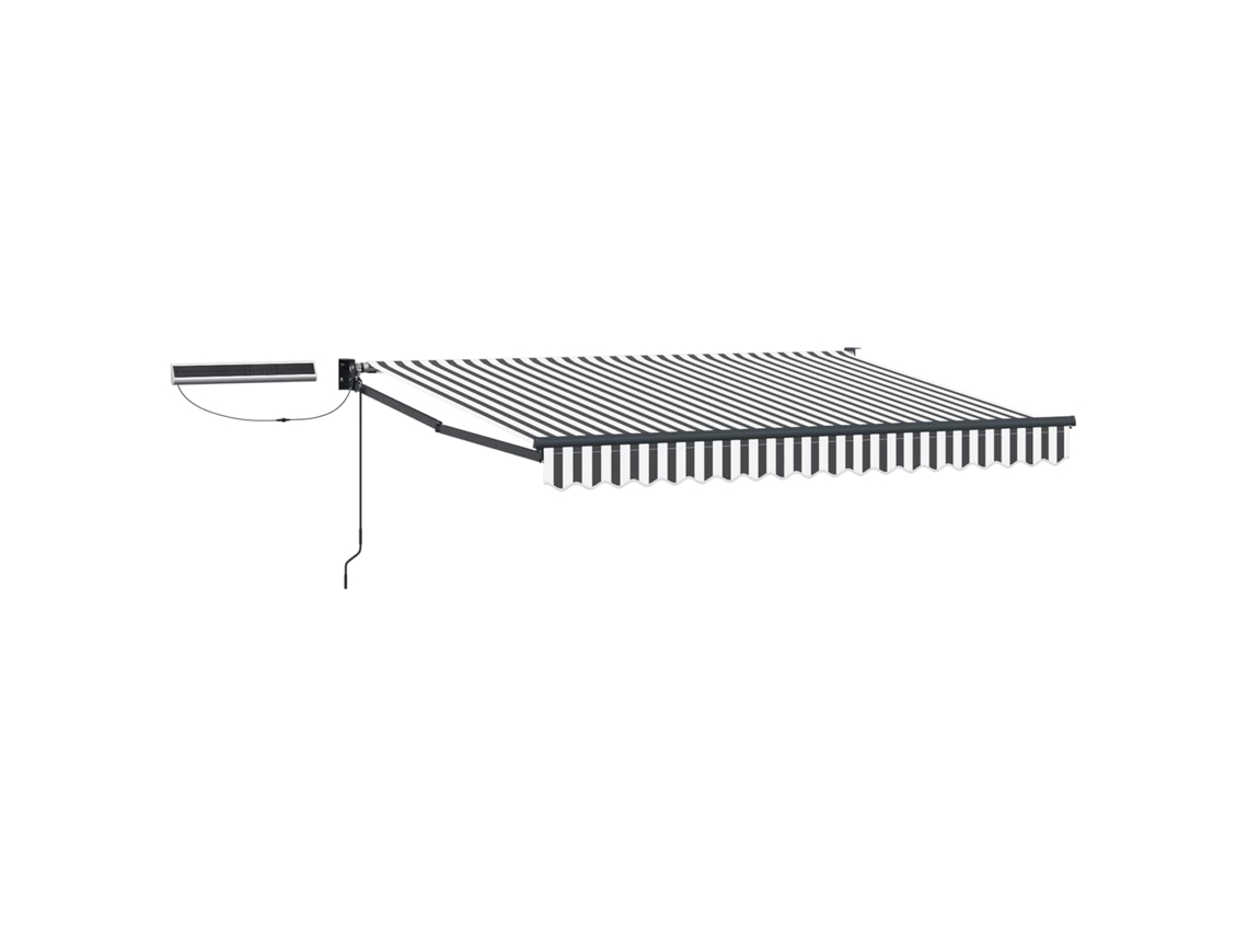 Vidaxl Toldo Retrátil Elétrico Antracite E Branco 3,5 X 2,5 M