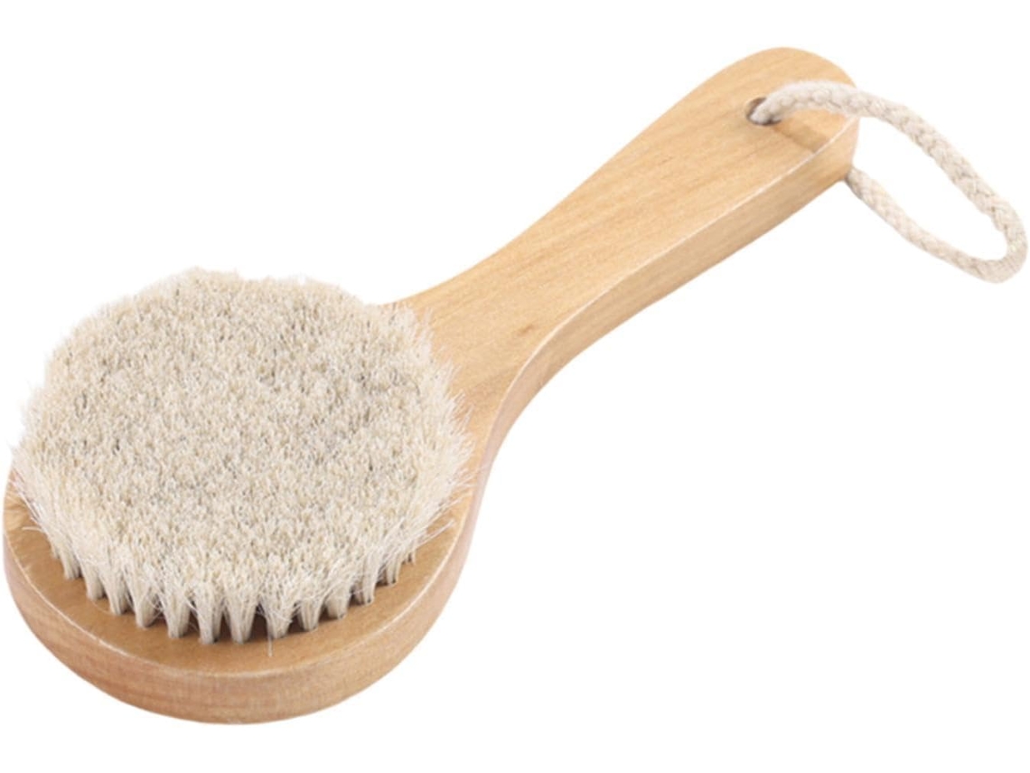 Escova De Banho, Escova De Massagem Esfoliante Com Cabo Madeira, Cerdas Macias, Limpeza Profunda, Ideal Para Mulheres