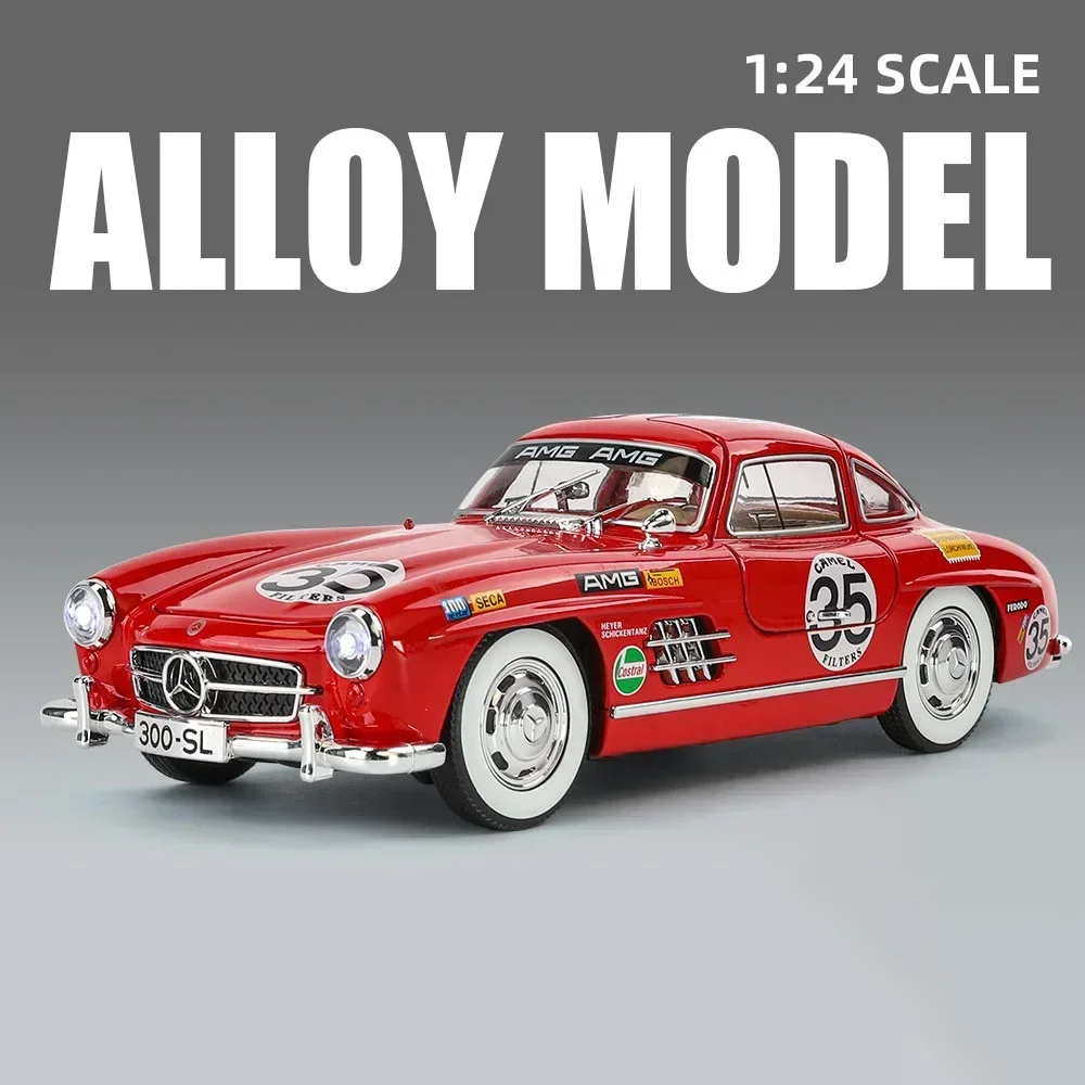 (vermelho) Escala 1:24 - 300sl - Miniatura De Carro - Liga Metálica Fundida - Portas Que Abrem