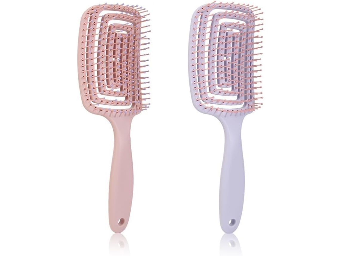 Conjunto De 2 Escovas Cabelo Unissex, Que Não Puxam Os Fios, Adequadas Para Cabelos Molhados E Secos, Proporcionam Mais