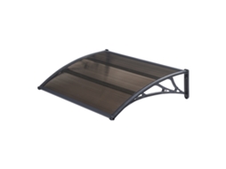 Marquise ao ar livre para portas de Mellerud Policarbonato e proteção plástica 120 x 80 cm preto e marrom [EN.CASA]