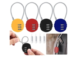 Pack de 4 cadeados de combinação pequeno com código reconfigurável para malas e armários CHARM