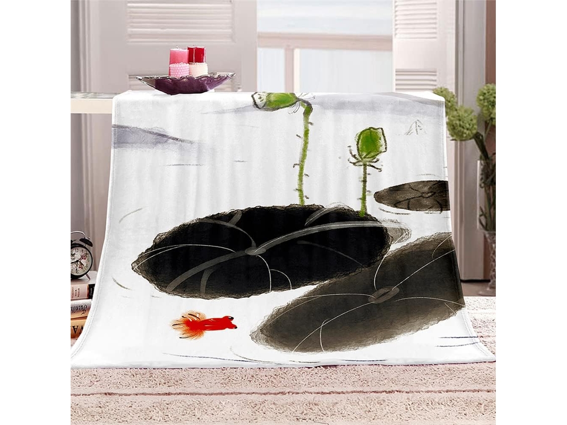 Manta de Flanela Fansu Estilo Chinês 3d Macia e Felpuda Ideal para o Inverno em Microfibra Cama Ou Sofá Adequa