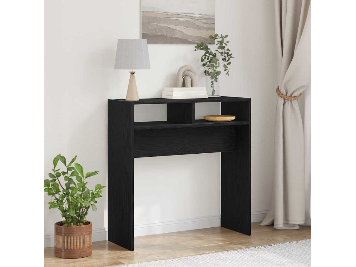 Vidaxl Aparador Carvalho Preto 78 X 30 X 80 Cm Derivados De Madeira