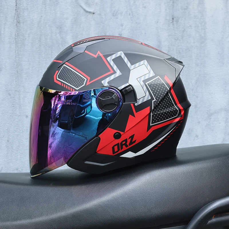 Capacete De Motocicleta (m)abs 3/4, Certificado Dot, Resistente A Impactos E Ao Vento.