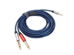Aetheria cabo de Áudio 3.5mm Macho para 2 X 6.35mm Mono Macho Splitter Estéreo para Dvd Tv Mp3