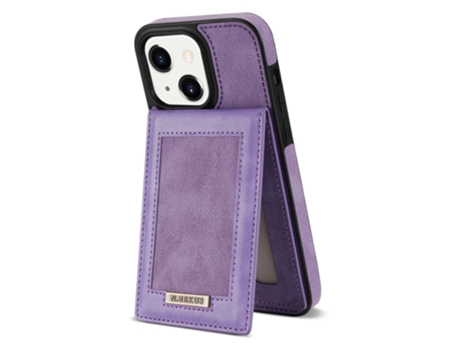 Suporte Casa Bloqueio Rfid Para Iphone 14 Plus N.bekus Pele Sintética Com Porta-cartões Roxo