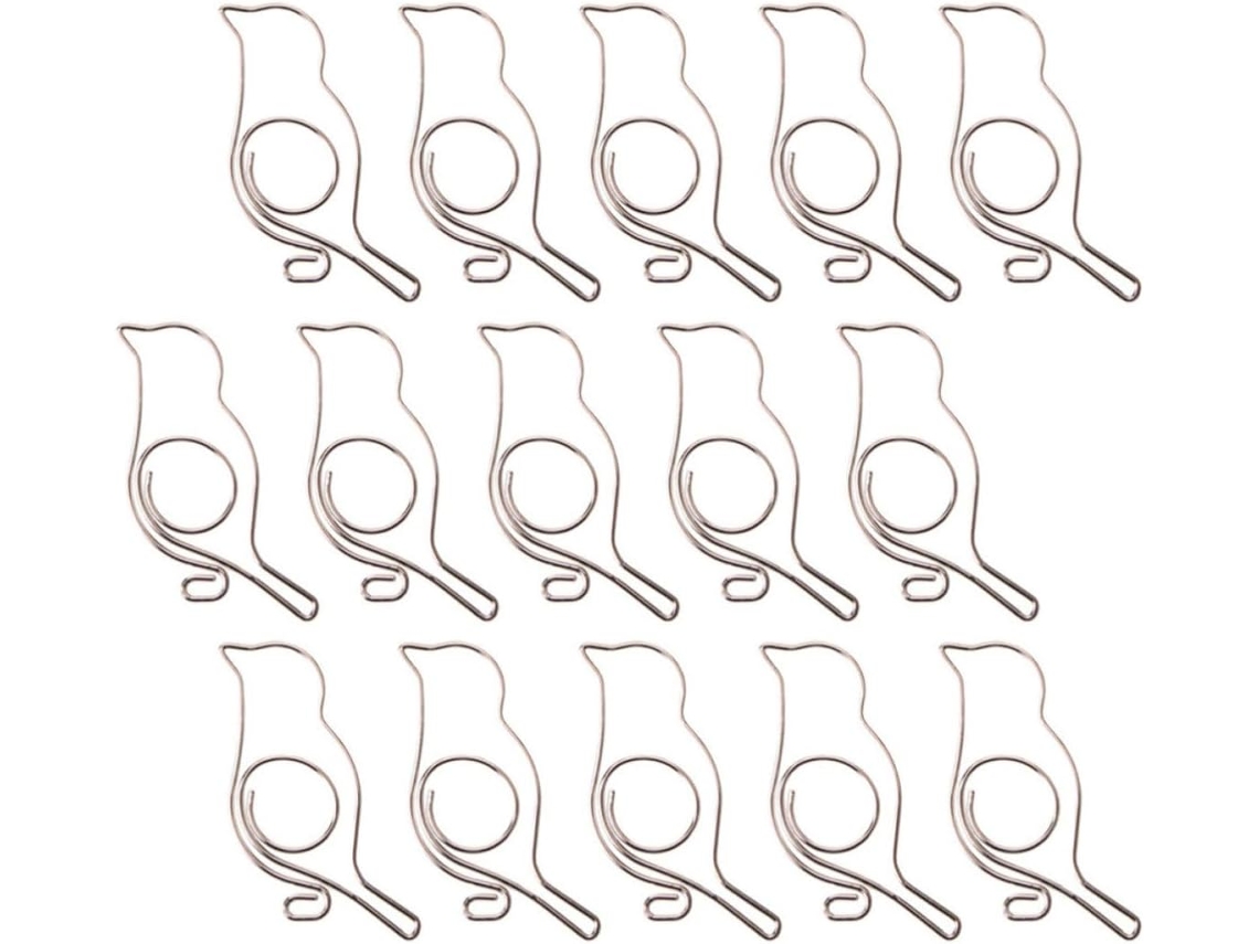Clips metálicos criativos em formato de pássaro da solustre, 20 unidades, para organizar documentos e cartas, ideais para