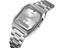 Lurelia Relógio Digital Feminino, Visor Digital, Led, Cronómetro, Alarme, Data/calendário, 12/24h, Aço Inoxidável, Resistente À Água 50m, Preto