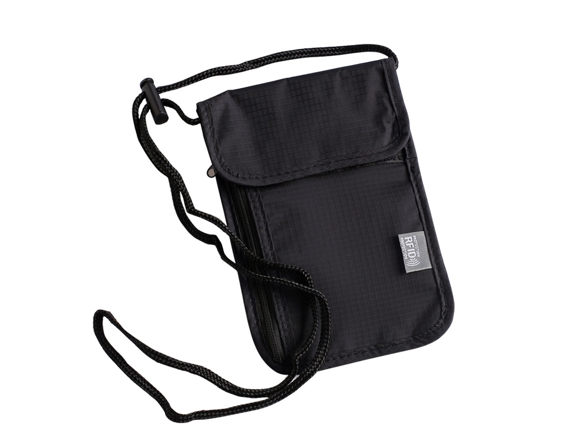 Carteira De Viagem Para Pescoço, 14 Cm(c) X 20(l), Com Bloqueio Rfid, Porta-passaporte, Carteira De Viagem Segura E Leve Para Passaporte
