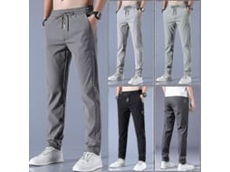 Calças De Elasticidade E Secagem Rápida Para Homem - Cinza Escuro, Cinza Claro, Verde Claro, Preto - Tamanhos M-5xl Cinza Escuro