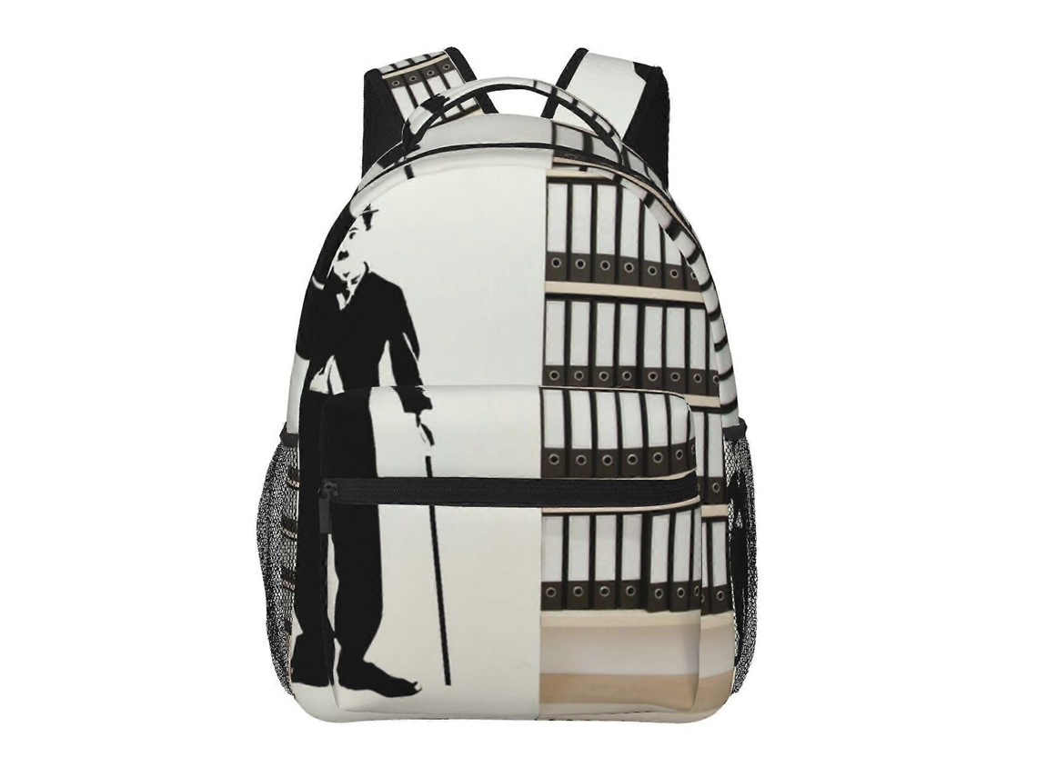 Mochila De Estudante K5 Charlie Chaplin, Leve E Elegante, Com Alça De Ombro Impermeável E Respirável. Olysi Shop