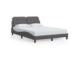 Estrutura de Cama Zadar Couro Artificial Cinzento 120x200 cm