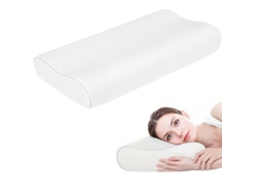 Almofada Viscoelástica Espuma Viscoelástica e Poliéster Cor Creme Branco 68,58x35,56x8,9/10,8 cm Homcom
