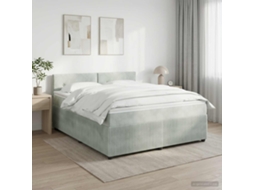 Vidaxl Cama Box Spring Com Colchão Cinzento-claro 160 X 200 Cm Veludo