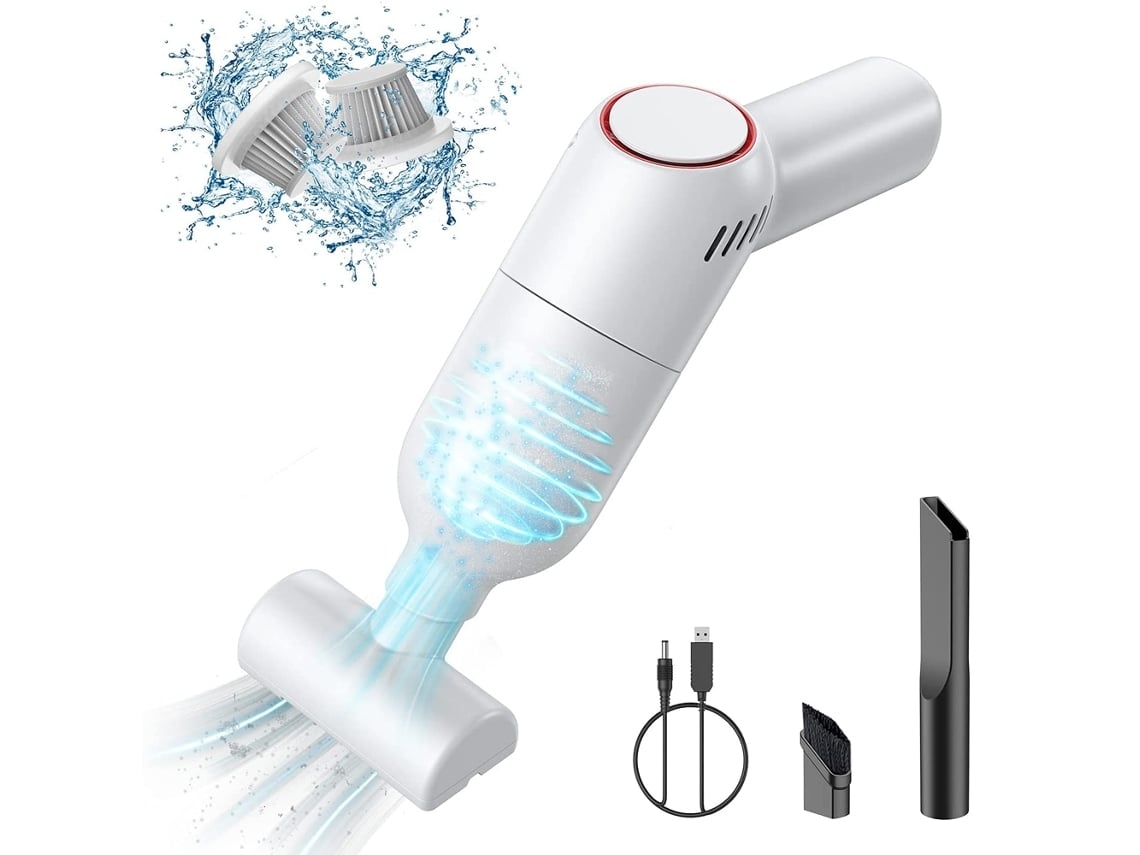Aspirador Manual Sem Fios Mini Recarregável com Forte Sucção