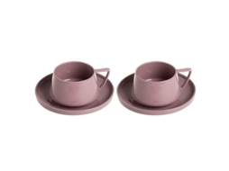 Conjunto de Xícaras Rebe-Porcelana E Prato, Home E Desk Xícara para Café, Leite, Cappuccino, Chá, Rosa, 2 Unidades