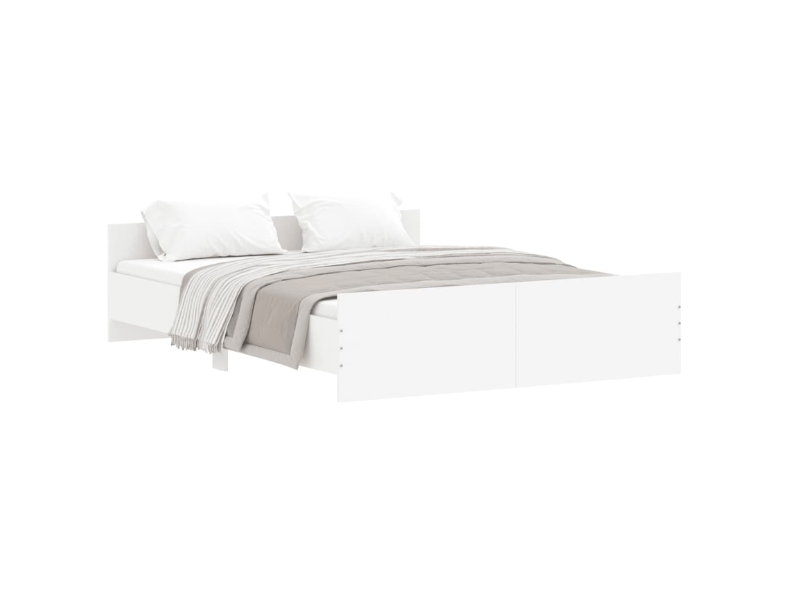 Bed Frame, Bed Frames Vidaxl Branco Madeira Processada (140 X 200 Cm)
