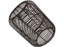 Luminária Pendente Decorativa em Rattan Trançado Preto, Compatível com Soquete E27, Iluminação Suave para Ambientes. SFUSHOS