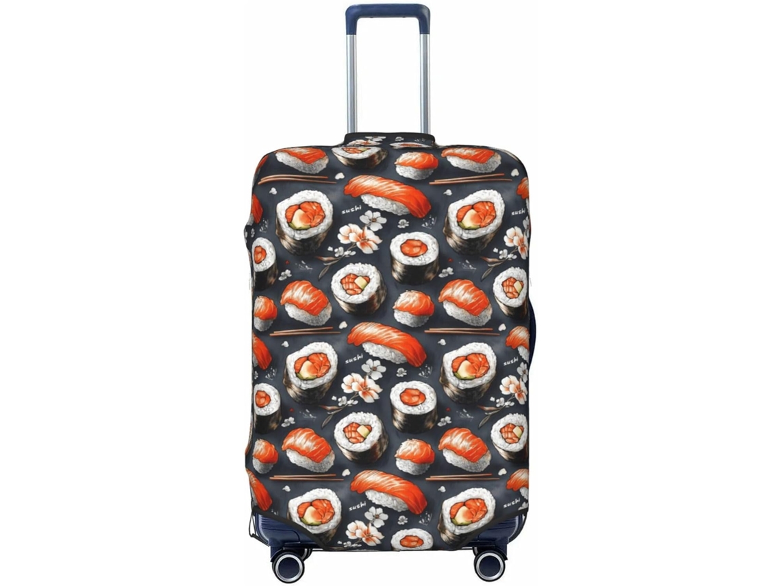 Capa de Mala Novastar, estampa de sushi, macia, poliéster