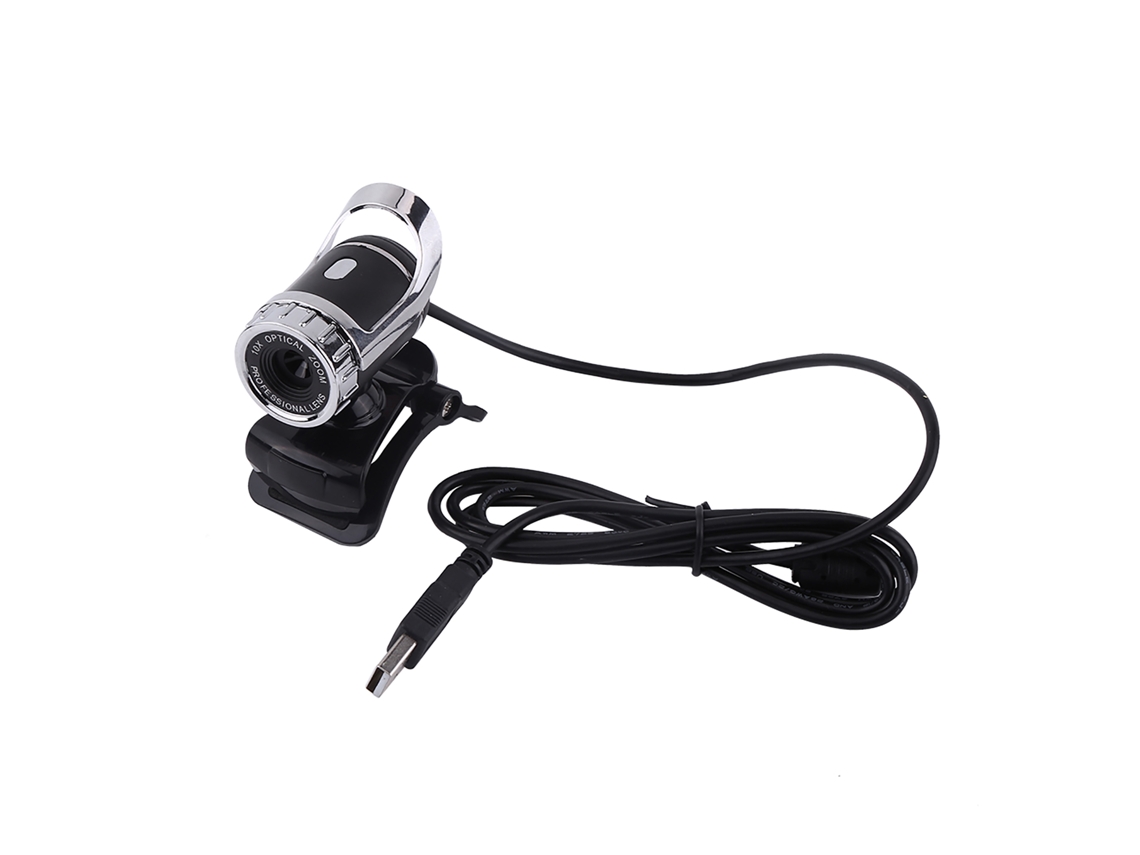 Webcam AQUAFORGE de 12 MP com clip, suporte giratório e microfone embutido