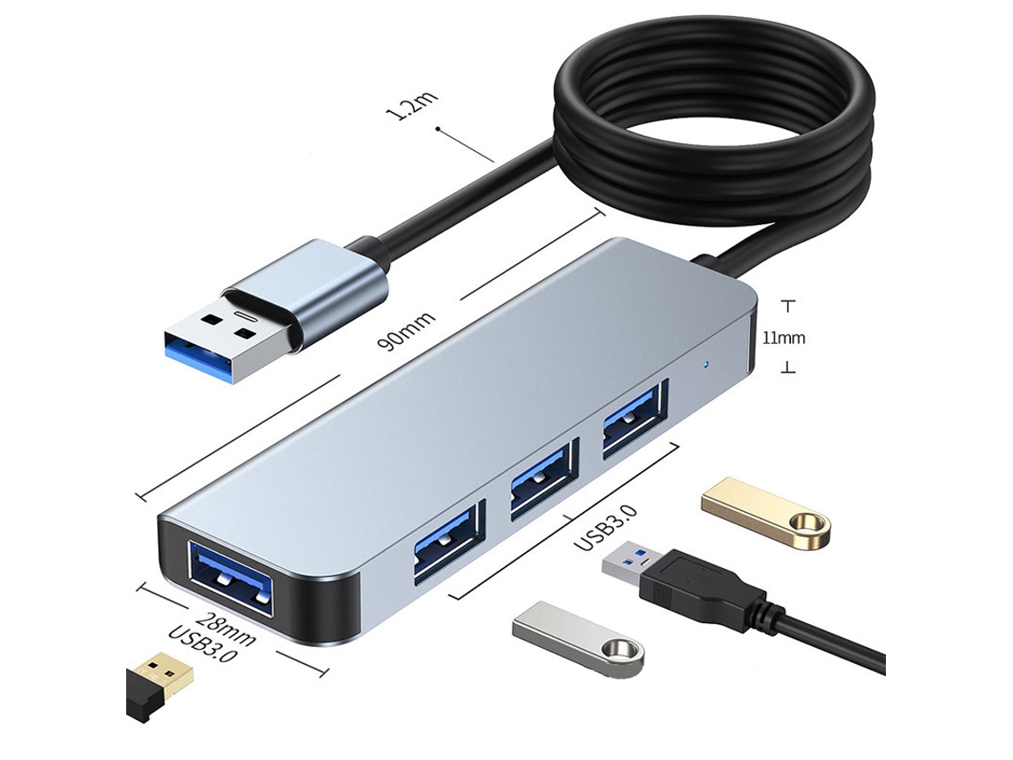 Hub Usb 3.0 De Alta Velocidade Com 4 Portas Elegante E Eficiente Brilvibera