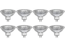 Lurelia Pack De 8 Lâmpadas Halógenas Mr16 Gu5.3 35w 12v 2800k, Branca Quente, Regulável, Sem Cintilação, Para Armários