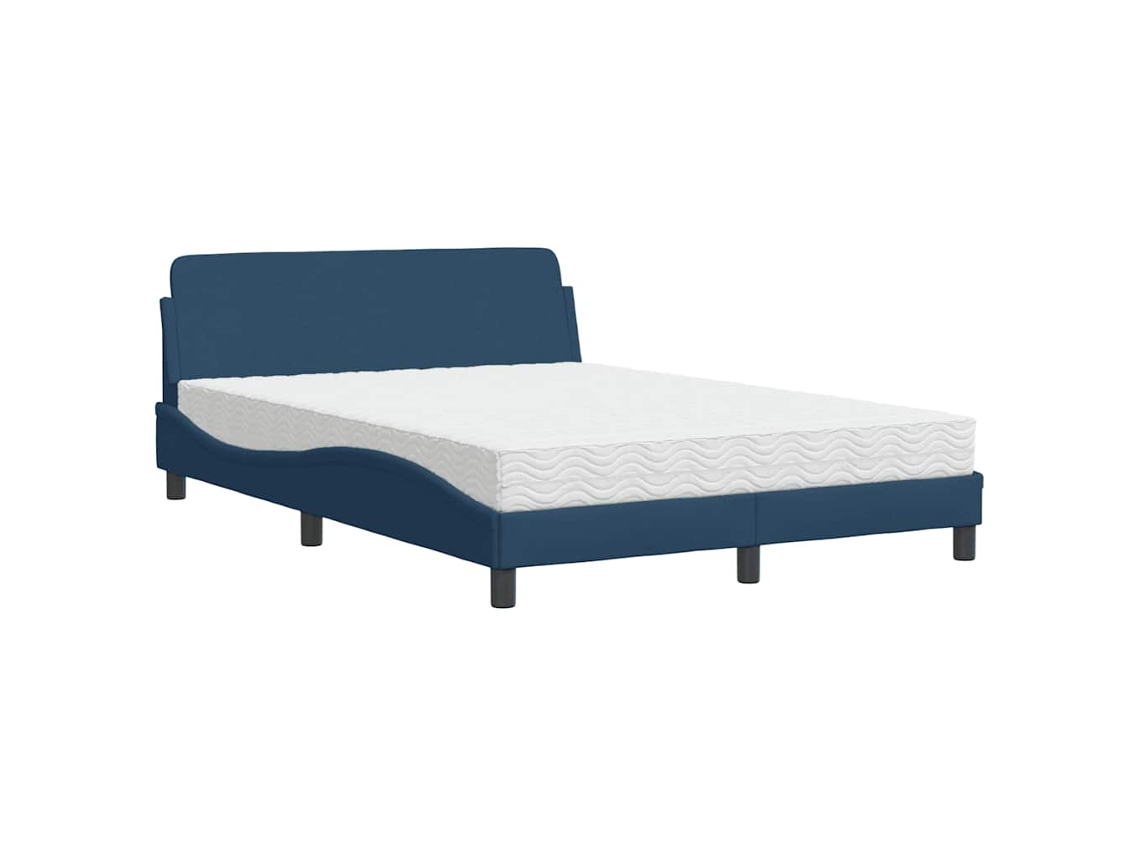 Cama com Colchão Dover 140x200 Cm Tecido Azul MAISON EXCLUSIVE