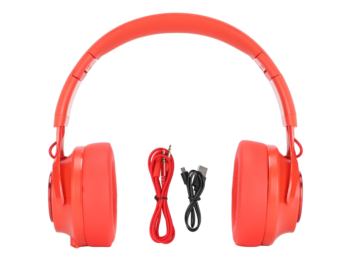 Auriculares Bluetooth Fingertime P1 Supraaurales para Niños Con Micrófono Y Cable de 3,5 Mm Rojo