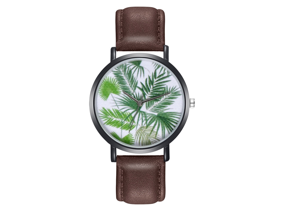Relógio feminino elegante e moderno em couro marrom Zlf0215-h