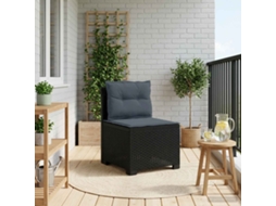 Vidaxl Sofá De Jardim 1 Lugar Com Almofadas Look Rattan Pp Antracite
