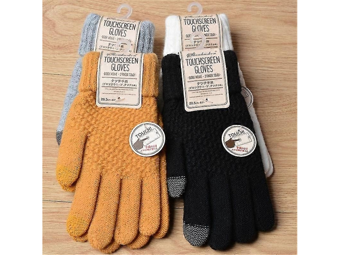 2026 guantes de Invierno para Mujer Táctiles Calientes Tejidos Elásticos Mitones de Dedos Completos Guantes