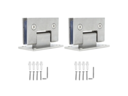 2pcs Dobradiças de Porta de Vidro 90° em Aço Inoxidável