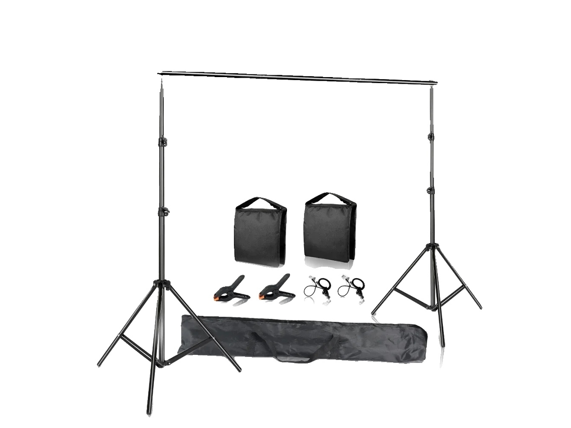 Kit De Suporte Para Fundo De Fotografia, Barra Transversal Ajustável, Construção Leve, 2000x3000mm, Novo Adicionar Saco De Areia