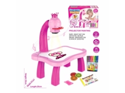 Kit de Pintura Rosa com Caixa de Varejo Jsxuan Conjunto de 3 em Pintura 1 Projetor para Crianças Quebra-Cabeça Desenho Animado
