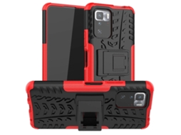 Capa Protetora De Tpu+pc Com Textura De Pneu E Suporte Para Xiaomi Poco X3 Gt (laranja)