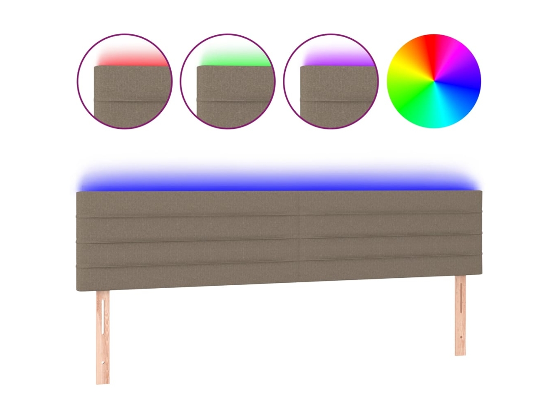 Led Headboard, Led Headboards Vidaxl Cinzento-acastanhado Tecido (180 X 5 X 78/88 Cm)