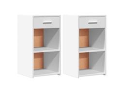 Bedside Cabinet, Bedside Cabinets Vidaxl Branco Madeira Processada (n/a)